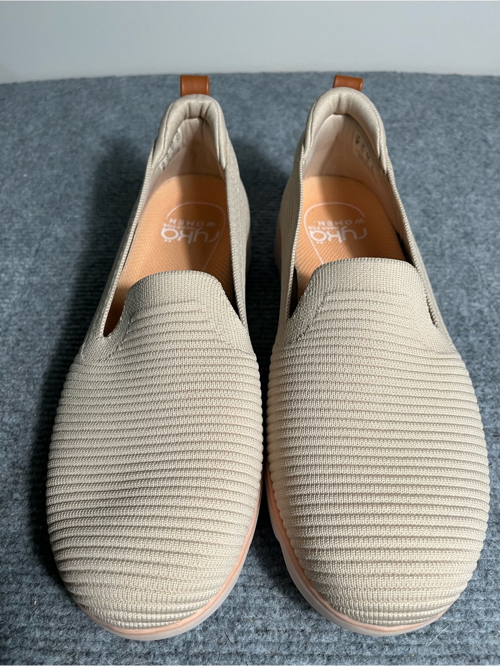 NWOT Ryka Women's Slip-On Knit Flats in Beige and Tan
